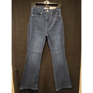 NWT LOFT Women's Petite Slim Flare Jeans Dark Wash Size 28/6P High Rise Denim